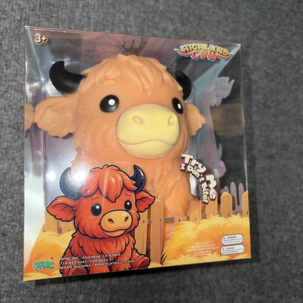 Highland Cow Squishy Toy Animal Stress Relief Sensory Viral Squishy Toy PPNC NEW